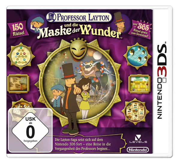 Professor Layton und die Maske der Wunder (EU) (complet) (très bon état) - Nintendo 3DS