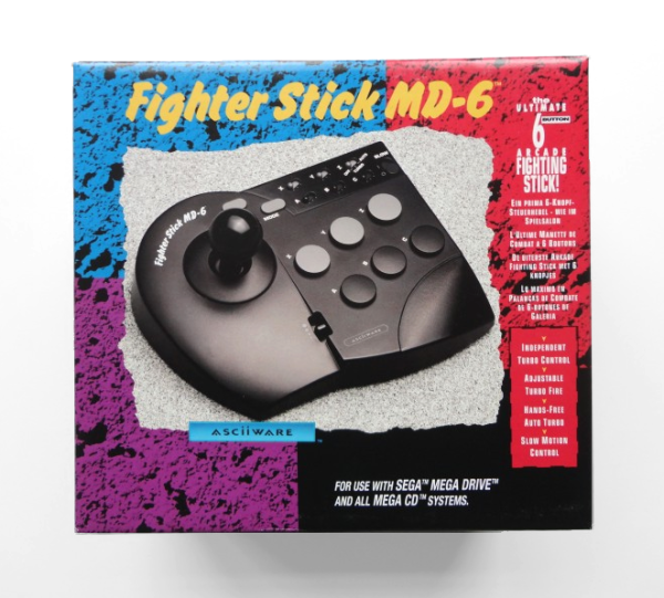Arcade Joystick "Fighter Stick MD-6" (Asciiware) (EU) (OVP) (neu) - Sega Mega Drive