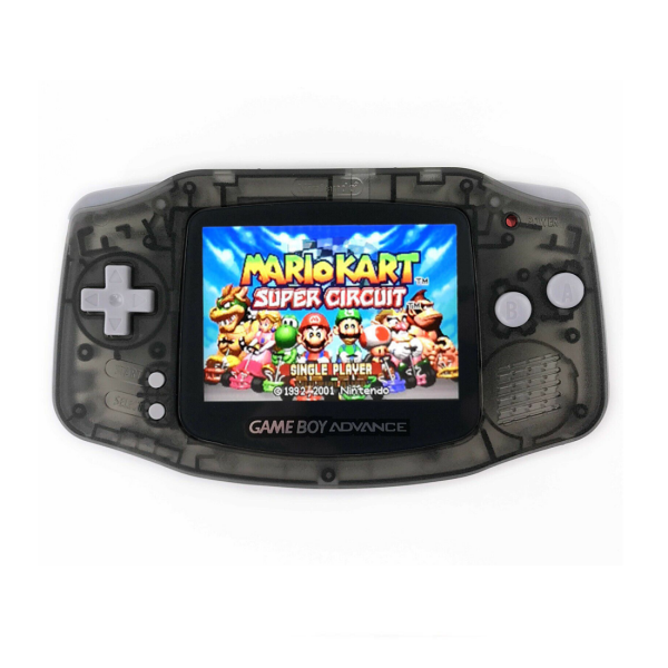Nintendo Game Boy Advance Konsole (AGB-001) mit IPS Bildschirm & schwarz/transparentem Custom Gehäuse (EU) (neuwertiger Sammlerzustand) - Nintendo Game Boy Advance (GBA)
