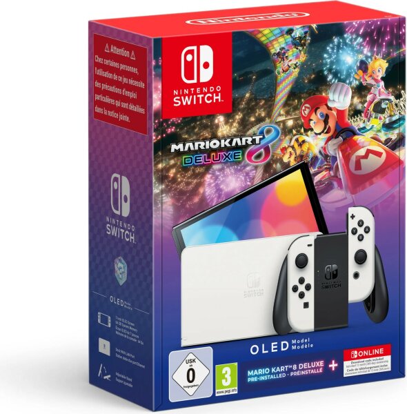 Nintendo Switch Konsole OLED (HEG-001) - Mario Kart 8 Deluxe Bundle (EU) (OVP) (sehr guter Zustand) - Nintendo Switch