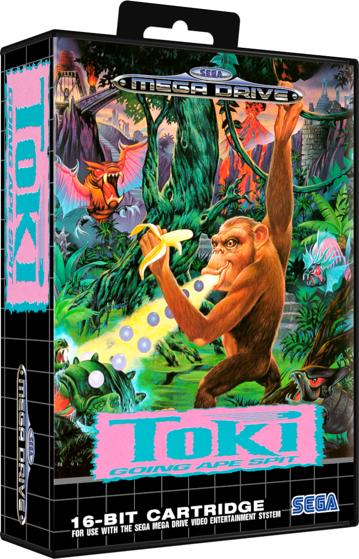 Jeu Vidéo TOKI - Version Originale Sega Mega Drive - En Bon état (boîtier + Notice) - Jeu Rétro De Collection