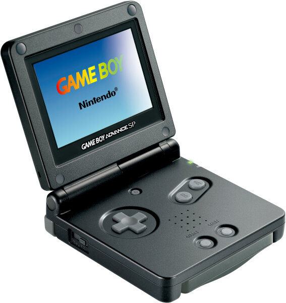 Game Boy Advance SP console (AGS-001) incl. charger (black) (EU) (loose) (very good condition) - Game Boy Advance (GBA)